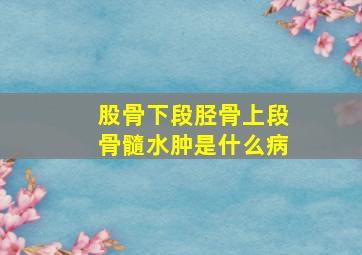 股骨下段胫骨上段骨髓水肿是什么病