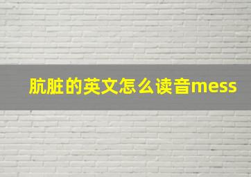 肮脏的英文怎么读音mess