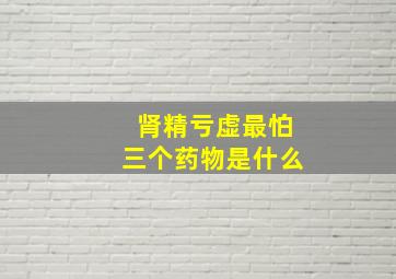 肾精亏虚最怕三个药物是什么