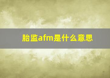 胎监afm是什么意思