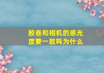 胶卷和相机的感光度要一致吗为什么