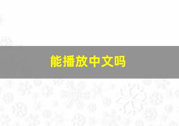 能播放中文吗