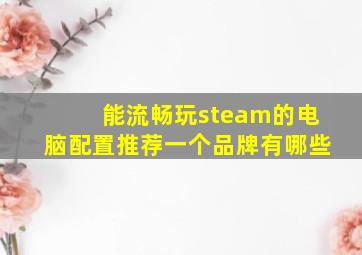 能流畅玩steam的电脑配置推荐一个品牌有哪些