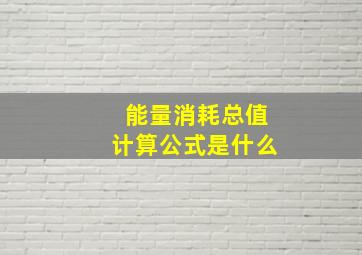 能量消耗总值计算公式是什么