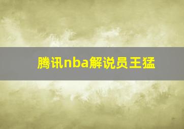 腾讯nba解说员王猛