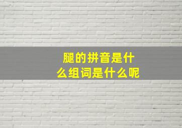 腿的拼音是什么组词是什么呢