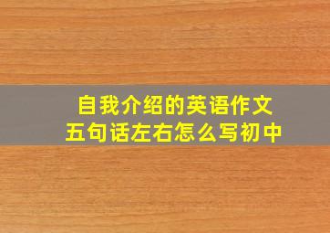 自我介绍的英语作文五句话左右怎么写初中