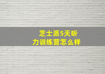 芝士派5天听力训练营怎么样