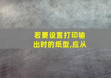 若要设置打印输出时的纸型,应从