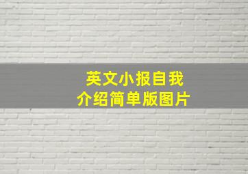 英文小报自我介绍简单版图片