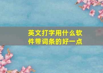 英文打字用什么软件带词条的好一点