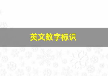 英文数字标识