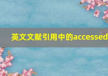 英文文献引用中的accessed