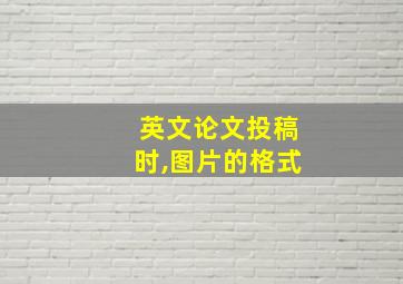 英文论文投稿时,图片的格式