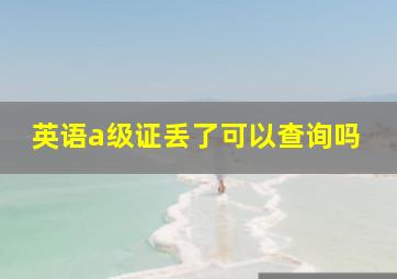 英语a级证丢了可以查询吗