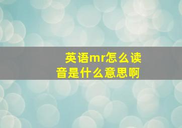 英语mr怎么读音是什么意思啊