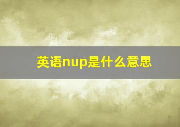 英语nup是什么意思