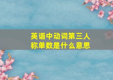 英语中动词第三人称单数是什么意思