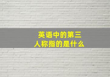 英语中的第三人称指的是什么