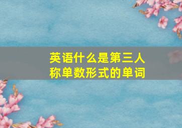 英语什么是第三人称单数形式的单词