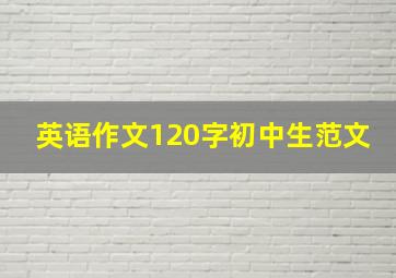 英语作文120字初中生范文