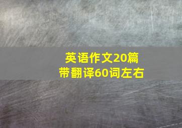 英语作文20篇带翻译60词左右