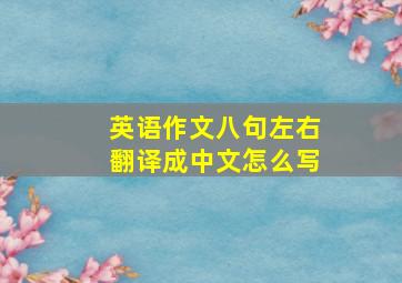 英语作文八句左右翻译成中文怎么写