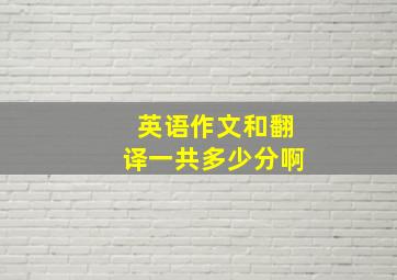 英语作文和翻译一共多少分啊