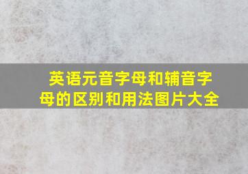 英语元音字母和辅音字母的区别和用法图片大全