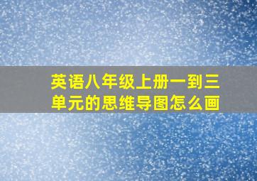 英语八年级上册一到三单元的思维导图怎么画