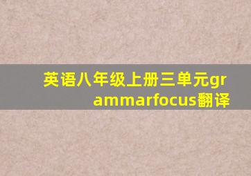 英语八年级上册三单元grammarfocus翻译