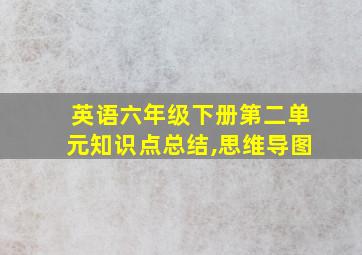 英语六年级下册第二单元知识点总结,思维导图