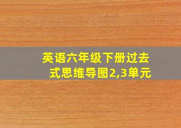 英语六年级下册过去式思维导图2,3单元