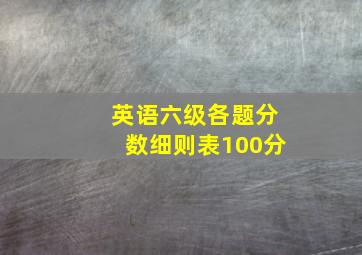 英语六级各题分数细则表100分