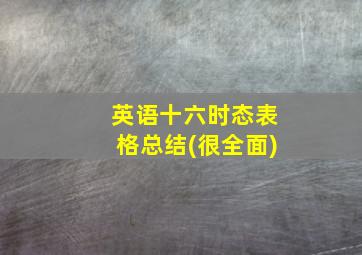 英语十六时态表格总结(很全面)