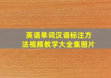 英语单词汉语标注方法视频教学大全集图片