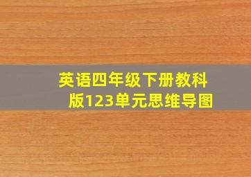 英语四年级下册教科版123单元思维导图