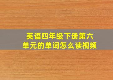 英语四年级下册第六单元的单词怎么读视频