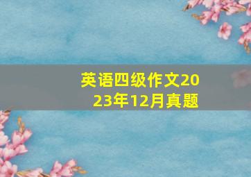 英语四级作文2023年12月真题