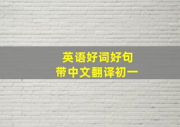 英语好词好句带中文翻译初一