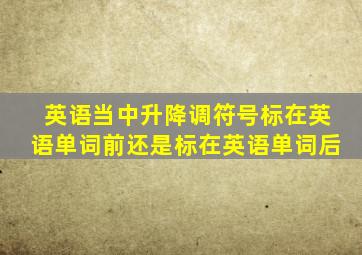 英语当中升降调符号标在英语单词前还是标在英语单词后