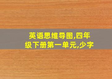 英语思维导图,四年级下册第一单元,少字