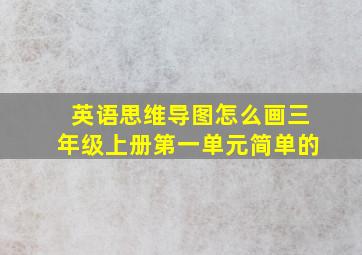 英语思维导图怎么画三年级上册第一单元简单的