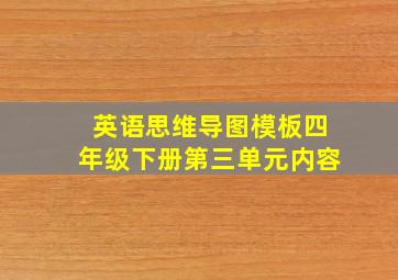 英语思维导图模板四年级下册第三单元内容