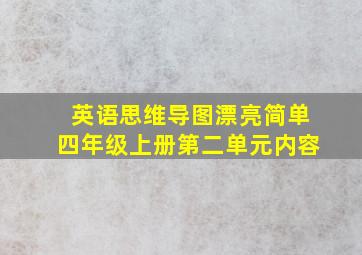 英语思维导图漂亮简单四年级上册第二单元内容