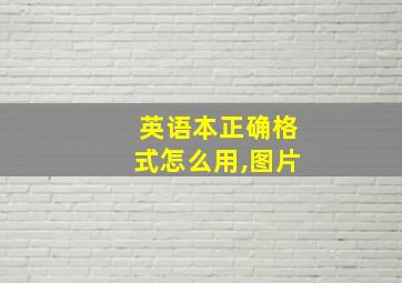 英语本正确格式怎么用,图片