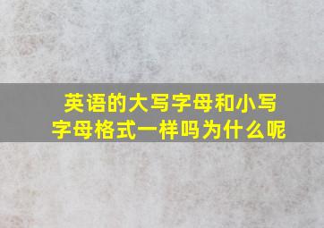 英语的大写字母和小写字母格式一样吗为什么呢