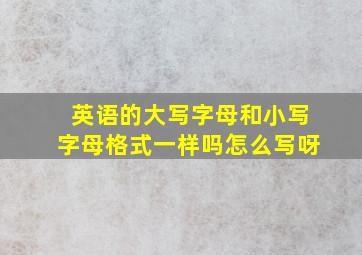 英语的大写字母和小写字母格式一样吗怎么写呀