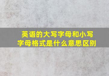 英语的大写字母和小写字母格式是什么意思区别