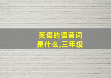 英语的语音词是什么,三年级